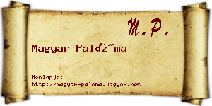 Magyar Palóma névjegykártya