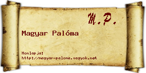 Magyar Palóma névjegykártya